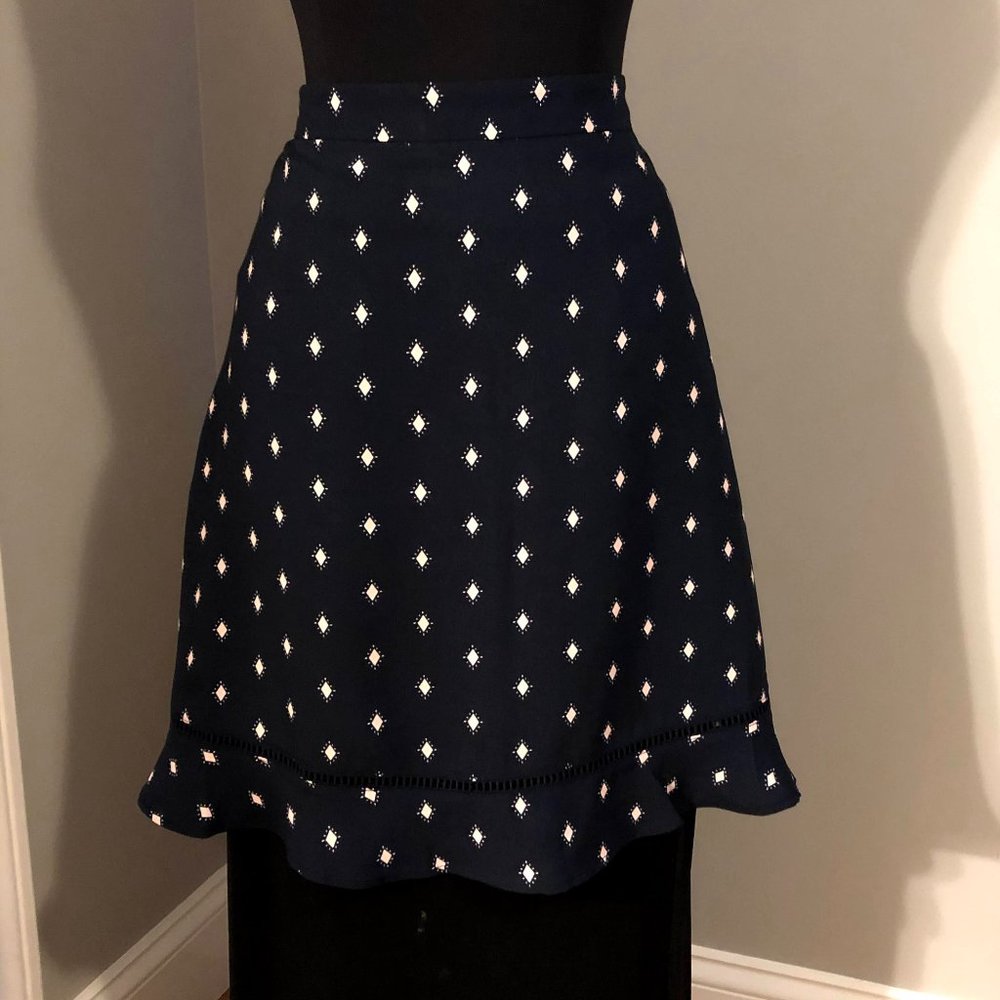 NWT Loft Navy and Pink aline skirt